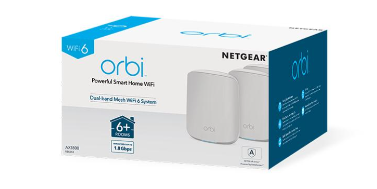 Netgear AX1800 WiFi Mesh System (RBK353) Orbi Dual-Band WiFi 6 Mesh System, 1.8Gbps, Router + 2 Satellites Netgear AX1800 WiFi Mesh System (RBK353) Orbi Dual-Band WiFi 6 Mesh System, 1.8Gbps, Router + 2 Satellites